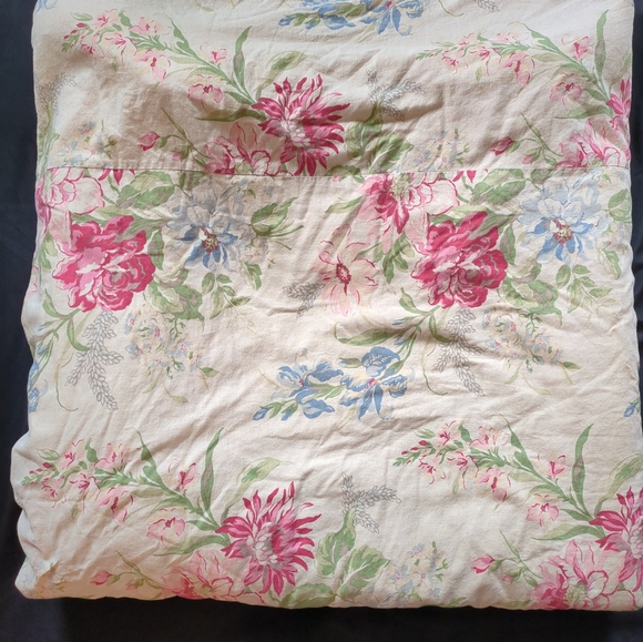 Pottery Barn Elodie Mum Duvet Cover Pale Yellow Queen + 2 Euro Shams Pink Floral